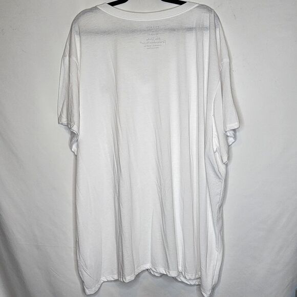 5X 28W Torride White Yin Yang Relaxed Fit Signature Jersey V Neck Tee Embroidere - Picture 5 of 6